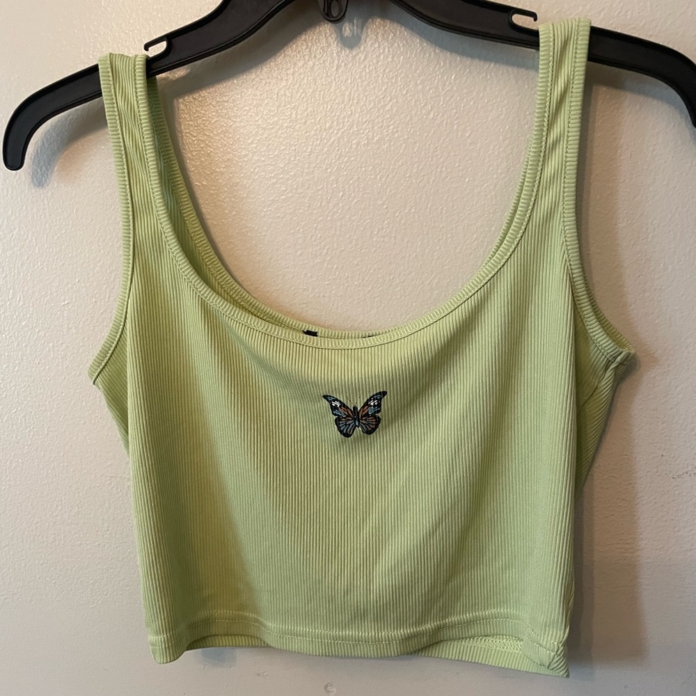 Lime green crop top. Size small.